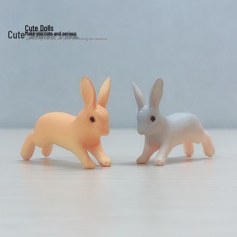 Cartoon Rabbit PVC Keychain Ornament серый