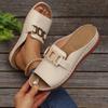 Wear the New Versatile Foot Cover Wedge Heel Women's Shoes Large Size Casual Medium Heel Breathable Open-toed Women's Sandals