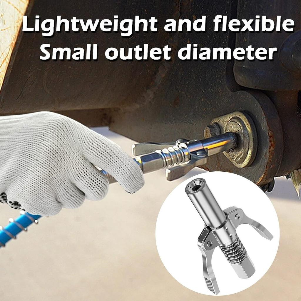 Coupling G Coupler, Double Handle Grease Gun for All Types of Grease Guns, G Grease Gun Mouthpiece, Less Effort, Easy To Attach and Remove