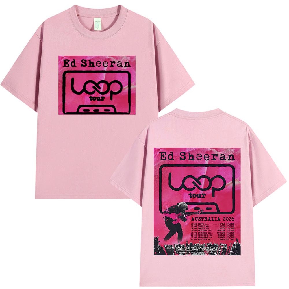 2025 Ed Sheeran Loop Tour Australia 2026 Tour Tshirts Fans Gifts Unisexs Women Fashion Hip Hop Tshirt Casual Cotton Oversized T S