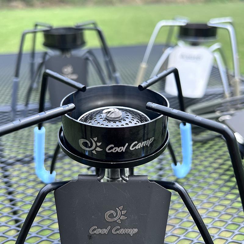 COOLCAMP Portable Folding Camping Stove, Black Spider Cassette Gas Stove for Outdoor Barbecue Cookware