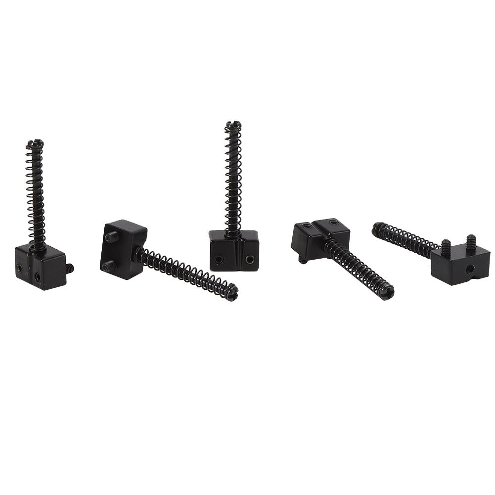 5 Stück Bassbrücke Saitenreiter für Bass E-Gitarre Ersatzteil Federschrauben Schwarz
