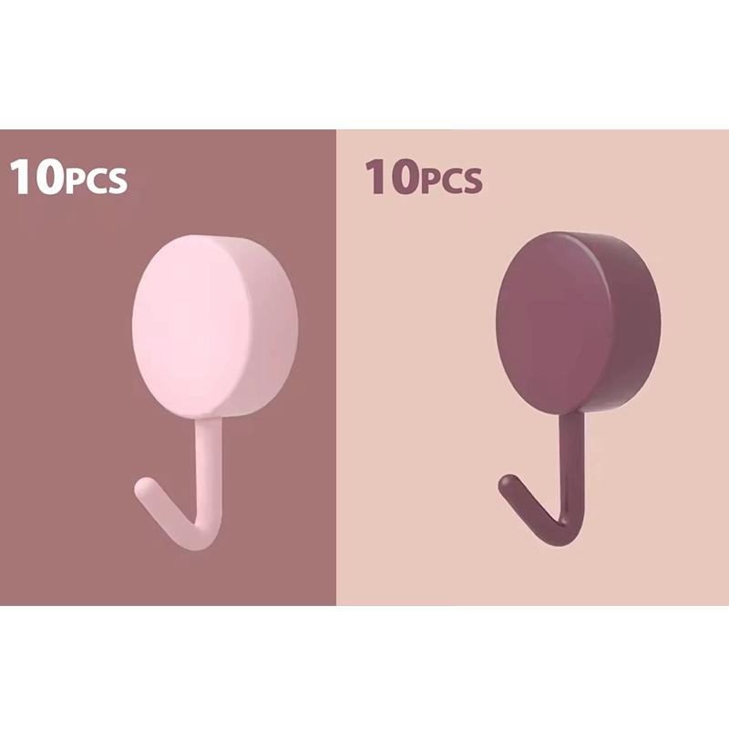 10/20/40PCS Self Adhesive Wall Hook Strong Without Drilling Coat Bag Bathroom Door Kitchen Towel Hooks Home Storage Accessories