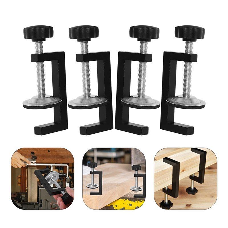 AT63-Wood Clamps Sofa Fasteners Clips 4Pcs Strong G-Clamps Furniture Connectors Patio And Indoor Sofa Assembly