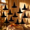 Reusable Paper Witch Hats 12Pcs Halloween Hat Hanging Ornaments, Banner Decorations, Creative Decorations Spooky Party Ceiling Drop Decor for