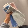 Wind Rabbit Plush Cute Warm Knitted Wool Gloves Long Girl Pink Thickened Soft Cold-proof