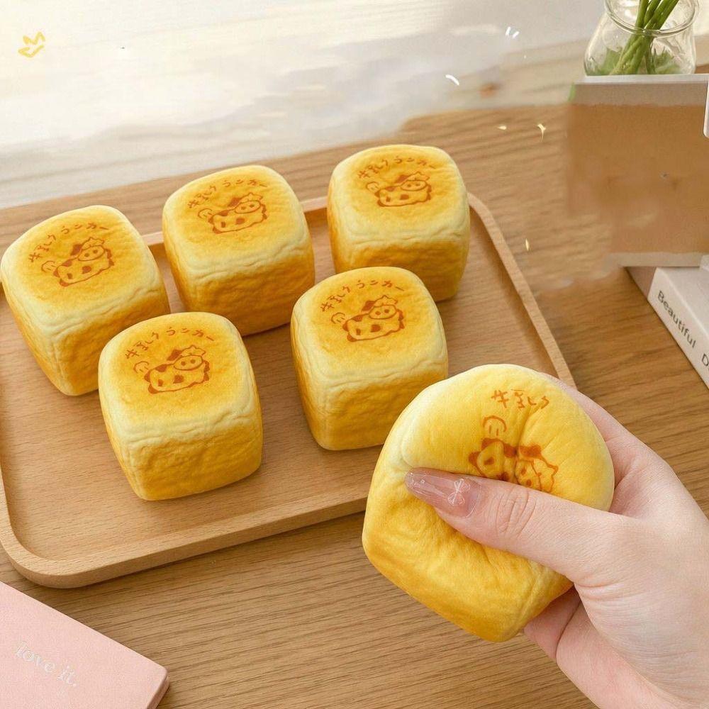 Moist Thick Simulated Bread Toast Squeeze Slow Rising Sensory Fidget Toy Adults