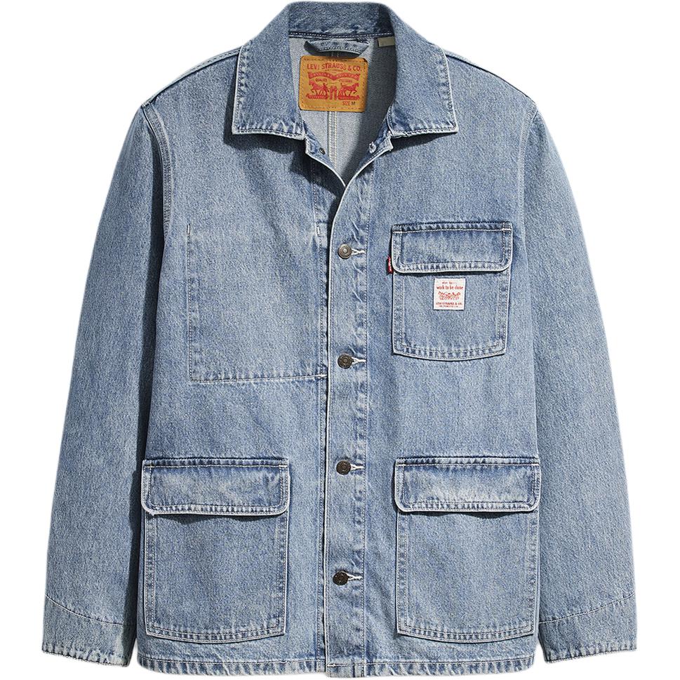 

Джинсовая куртка оверсайз с длинным рукавом с логотипом Levis Мужские куртки Синяя A0744-0003 S