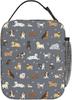 Cute Dogs Lunch Bag Puppy Pets Grey Background Lunch Box Insulated Meal Bag Food Container for School Work Picnic Travel