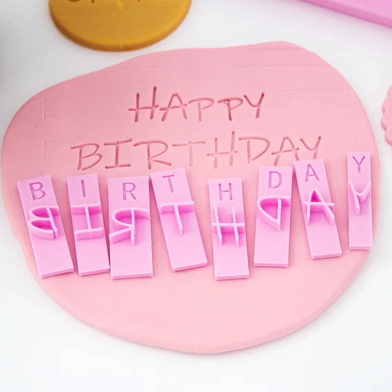 Alphabet A-Z Letter & Symbol Cookie Stamp Set Number Uppercase Letter Lowercase Letter Full Font Set Cake Clay Embosser Stamp