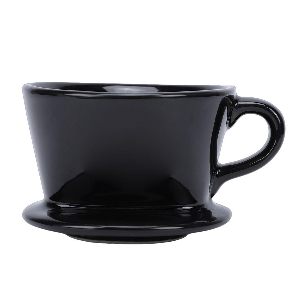 Keramik Pour Over Kaffeefilter 3 Löcher V-Form Manuelles Brühgerät Keramik Einzelbecher für Zuhause Restaurant Café Schwarz 1 2