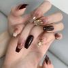 Autumn And Winter High-end Light Luxury French Maillard Style Handmade Wearable Manicure Patches Fake Nails Manicure Wearable Nails