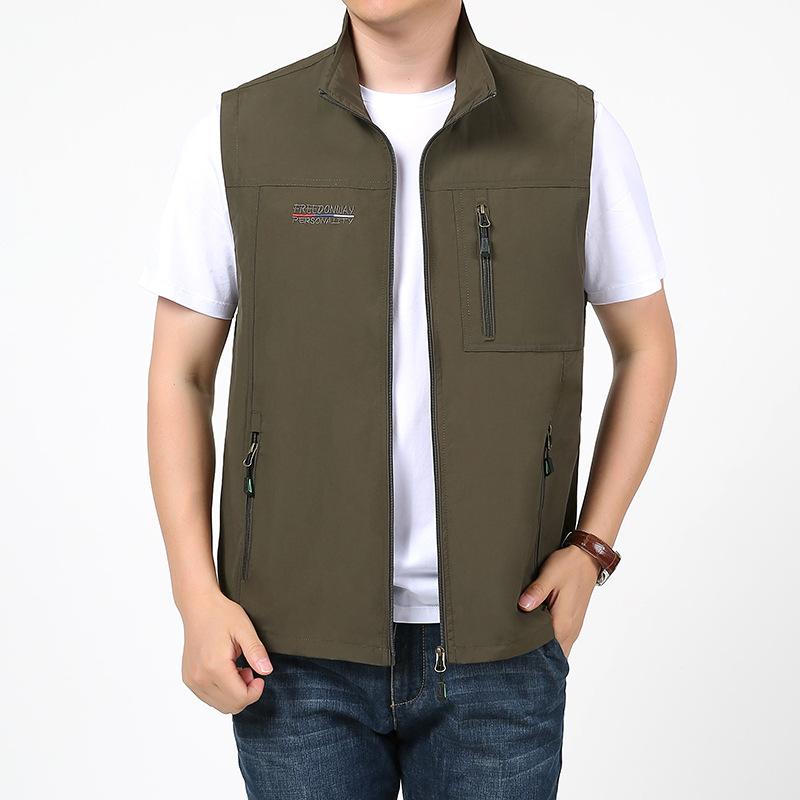 Multi-pocket Vest Men's Quick-drying Thin Spring and Autumn Casual Photography Fishing Outdoor Workwear Middle-aged and Elderly Vest Vest