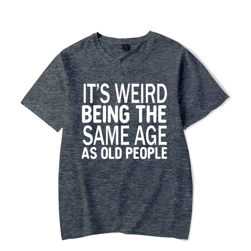 

Круто, это странно быть ровесниками, футболка с принтом для женщин, летние модные повседневные футболки, топы с короткими рукавами M темно серый