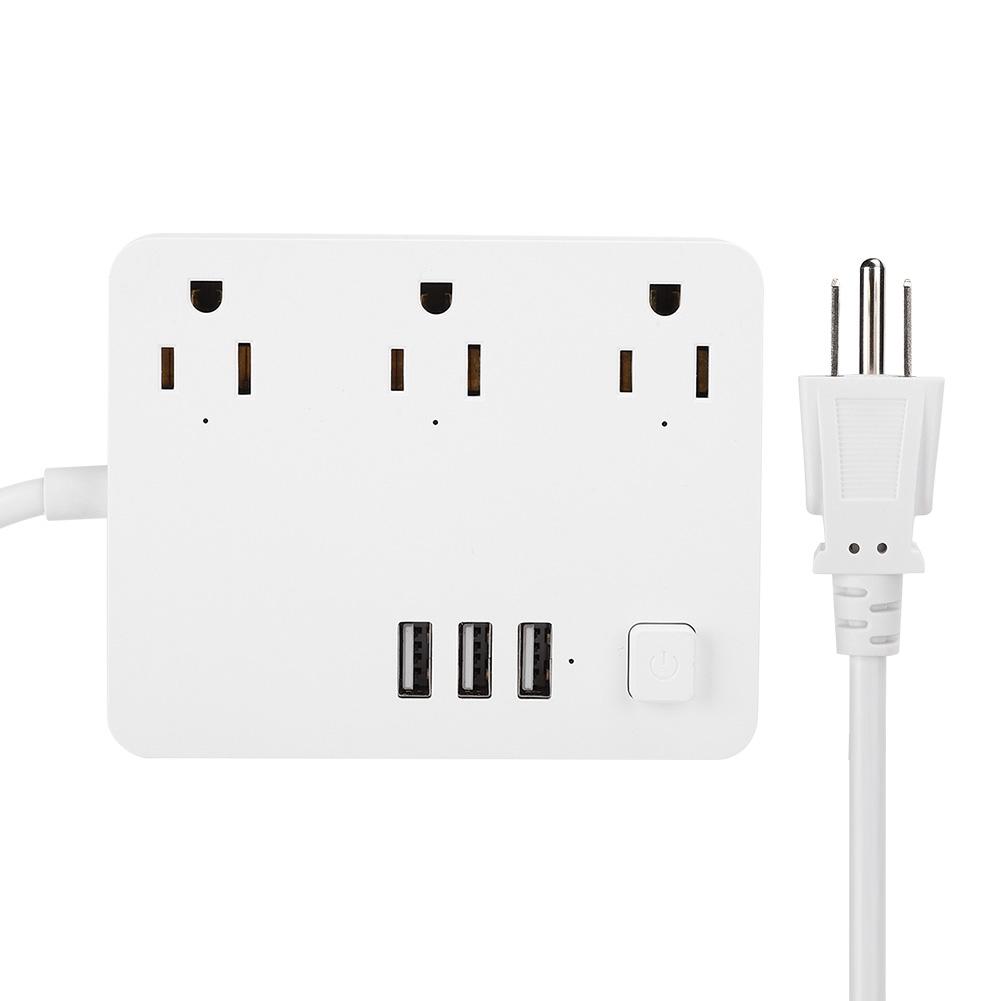 

White Multifunction Countdown Timing Home Wifi USB Smart Socket for TuyaAlexa US Plug білий