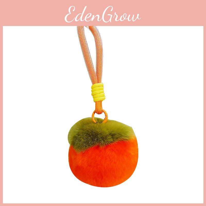 Plush Car Keychain With Cute Persimmon Squirrel Rabbit Design For Gift And Collection