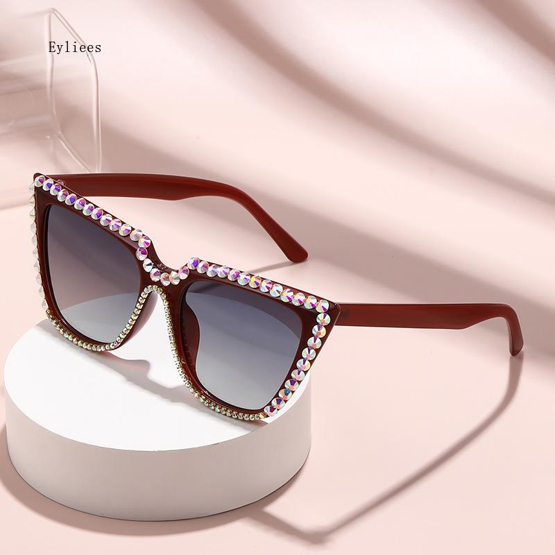 Cat Eye Luxury Sunglasses women UV400 Mens Diamond Sun Glasses Crystal Ladies Girls Sunglass Bling Shades Oculos de sol