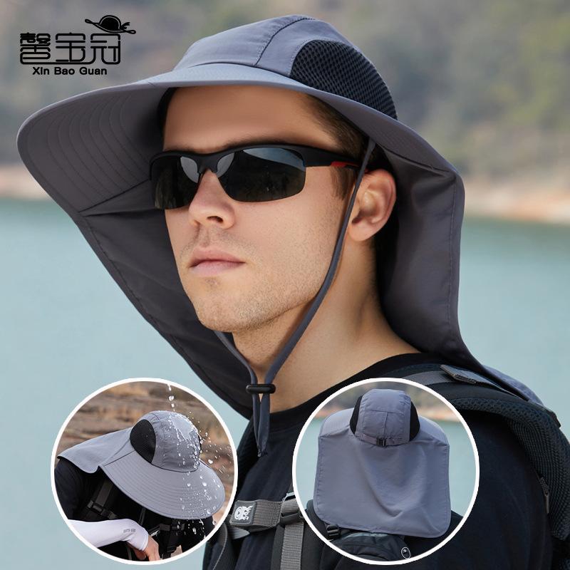 New Summer Sun Hats UV Protection Travel Hiking Fishing Cap for Men Women Breathable Bucket Hat Neck Flap Fisherman Hat