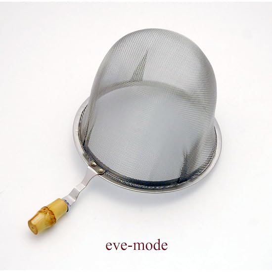 Eve-mode 18-8 Stainless Steel Tea Strainer with Genuine Bamboo Handle, 74-55, Size 74mm, Depth 55mm
