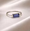 Blue Tanzanite Baguette Ring, 925 Sterling Silver Tanzanite Ring, Minimalist Modern Gold Fill Gemstone Jewelry