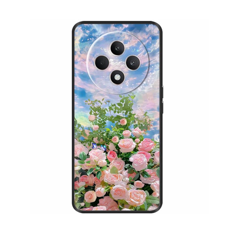 Für Oppo Reno12 F Hülle CPH2687 Cover Niedliches Liebesherz Weiche Schwarze Silikon Schutzhüllen für Reno 12F Reno12F 5G 2024 Fundas