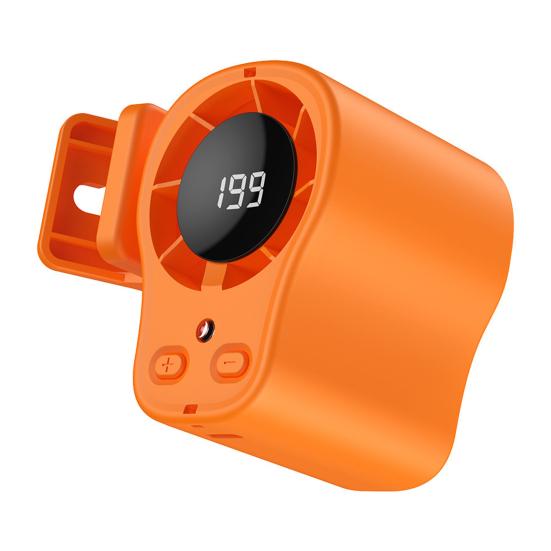 Quiet Clip-on Fan with Digital Display 199 Speeds Adjustable Neck Belt Cooling Fan Hands-Free Rechargeable Car Air Vent Fan оранжевый