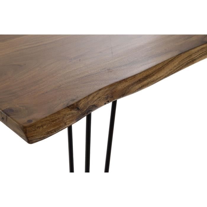 Table de salle à manger - Alpin - 180 x 87 x 76 cm - Noir métal - Bois d'acacia marron