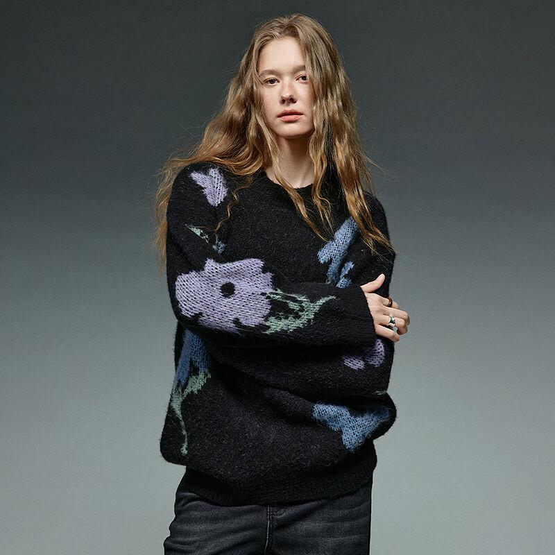 Chuyu Liberté Plush Jacquard Knit Sweater for Women