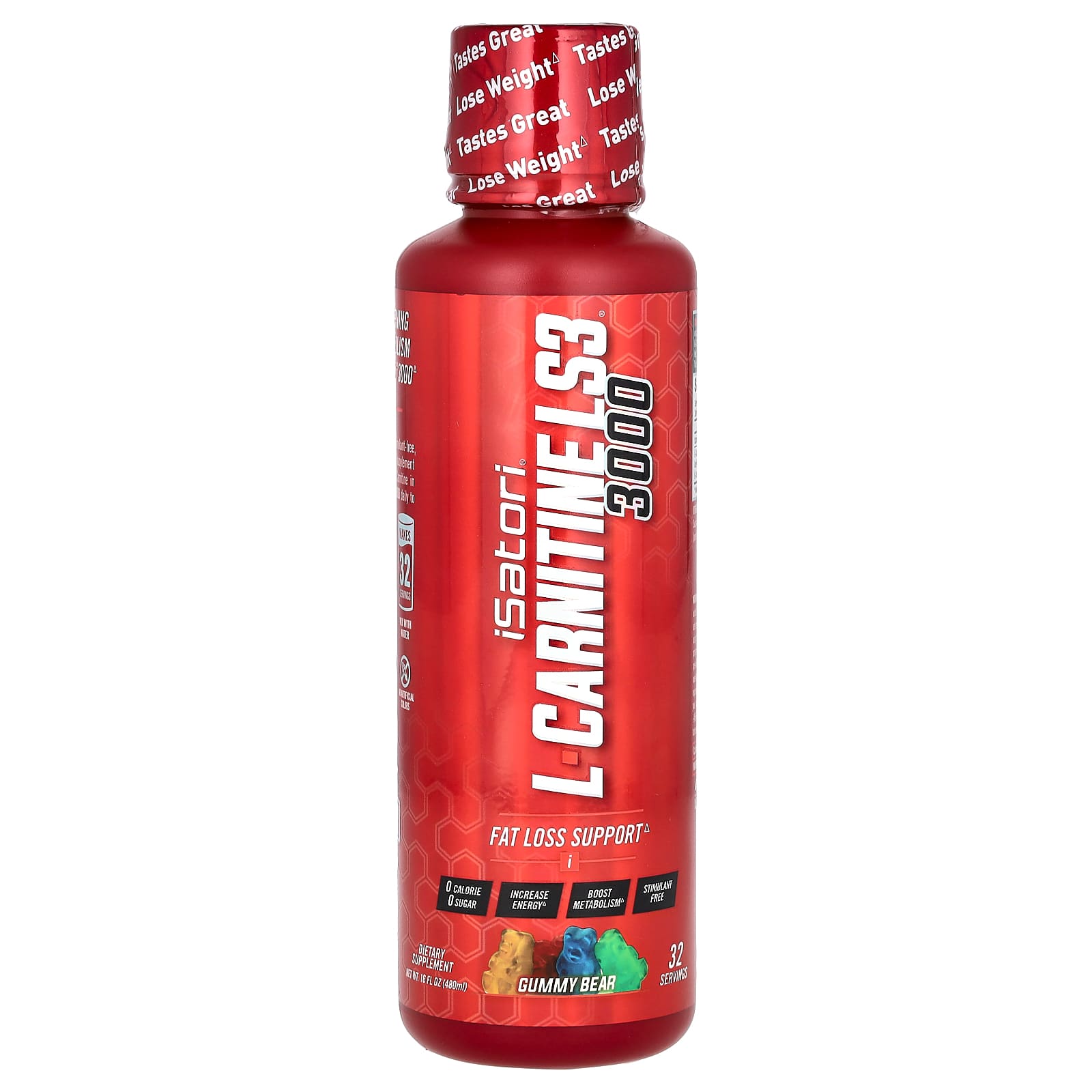 

L-Carnitine Ls3 3000, Gummy Bear, 3,000Mg, 480Ml(16Fl Oz)