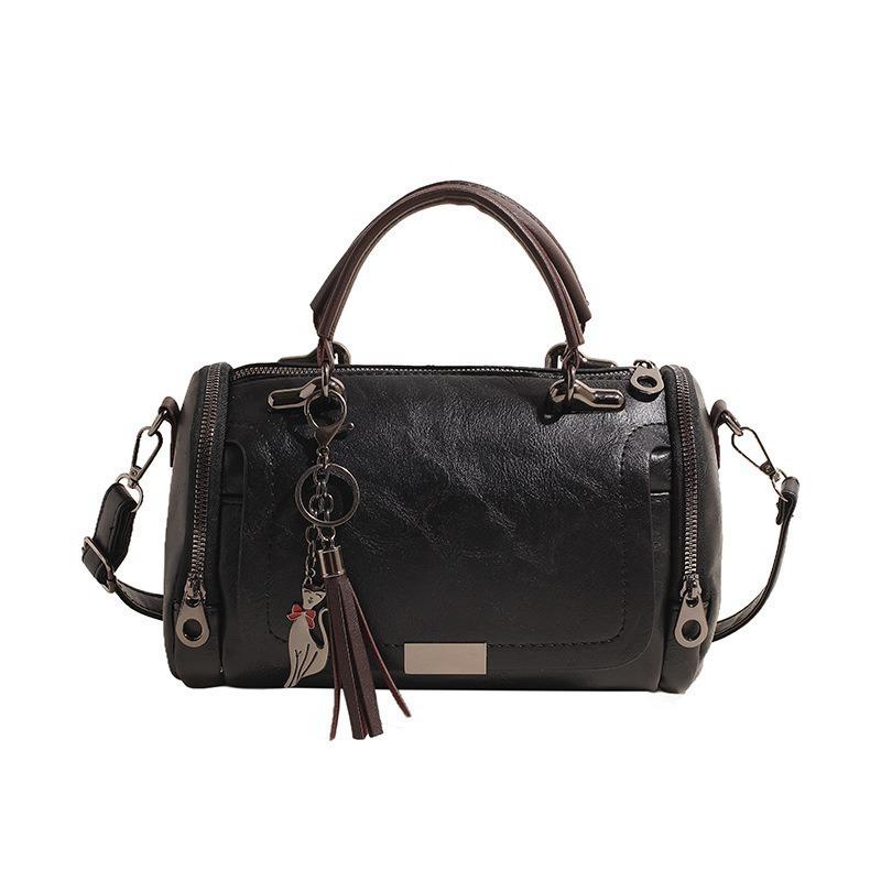 Borsa a tracolla Boston a cuscino retrò coreana - Borsa a mano da donna di grande capacità