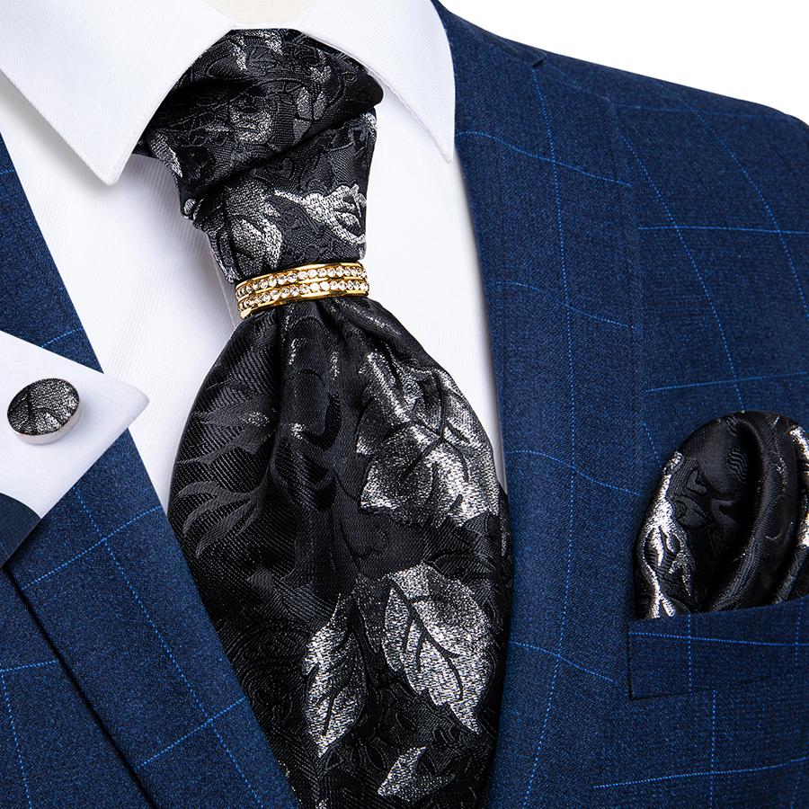 Corbata de moda masculina con anillo Ascot Corbata casual para hombre Negro  Ascot Paisley Corbata Hanky Cufflink Set Dibangu comprar a buen precio —  entrega gratuita, reseñas reales con fotos — Joom