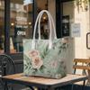Elegant Floral Printed Tote Bag Fashion Casual Daily Carry Handbag for Ladies Outdoor Shopping