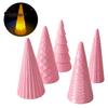 Desktop Holiday Ornaments 5Pcs Illuminated Christmas Tree With/No LED Lights, Nordic Style Luminous Modern Minimalist Home Tabletop Ornaments,