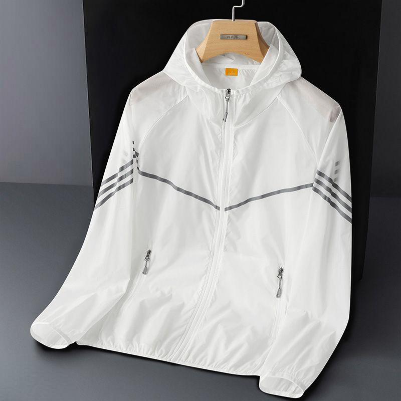 

Літній новий сонцезахисний одяг для чоловіків, тонке дихаюче пальто, що швидко висихає, для риболовлі на відкритому повітрі, кемпінг, пальто з капюшоном 4XL