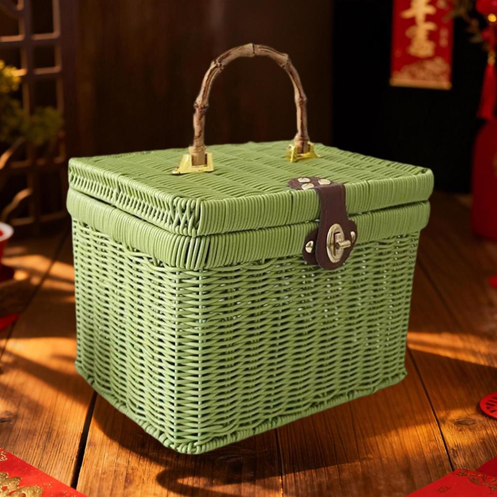 Handwoven Storage Basket Gift Decorative Case Display Suitcase Organizer for Themed Party