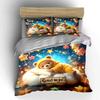 Starry Night Teddy Decoration Set Soft Comfortable Duvet Cover Bedding Set Included 1*Duvet Cover & 2*Pillowcases, Gift