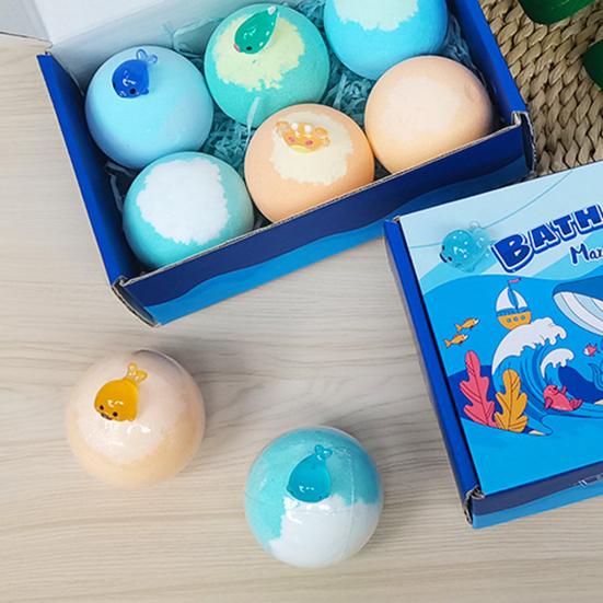 Bath Bombs with Built-In Bath Bubble Toys Skin-Friendly Bubble Bath Set Animal