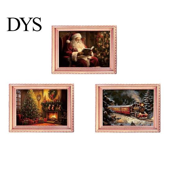 Holiday Decor Magnets 3Pcs LED Glowing Christmas Fridge Magnet, Wooden Frame Refrigerator Magnetic Decoration for Kitchen Cabinets Whiteboards Lockers