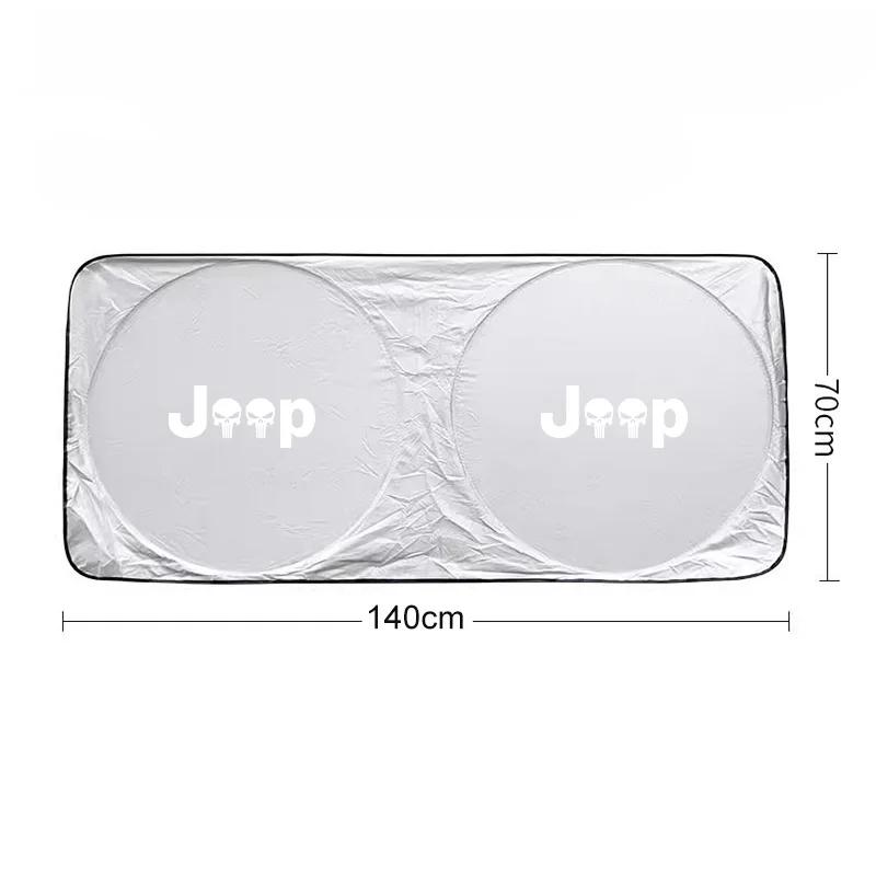 For Jeep Car Windshield Sun Visor UV Sunshade Protection Shield For Jeep Grand Cherokee Wrangler JK Gladiator Compass Renegad