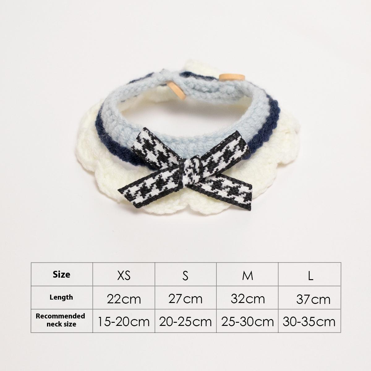 Japanese Sweet Style Soft Cat Neck Scarf Pet Collar Bow Tie Kitten Scarf Dog Bandana Multicolor Soft Comfortable Pet Accessories (Blue,XS(old)) синий