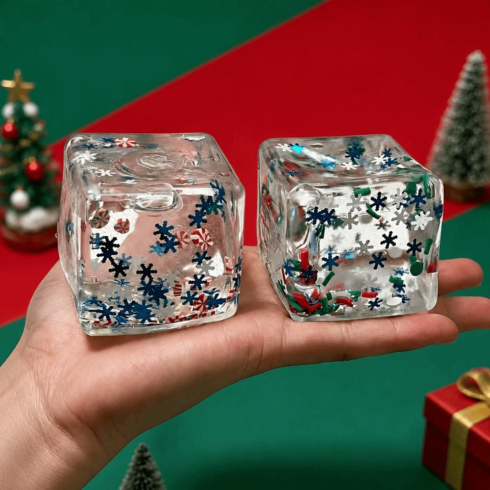 Stress Relief Maltose Ice Cube Squeeze Toy 5cm Transparent Christmas Toy Christmas Gift