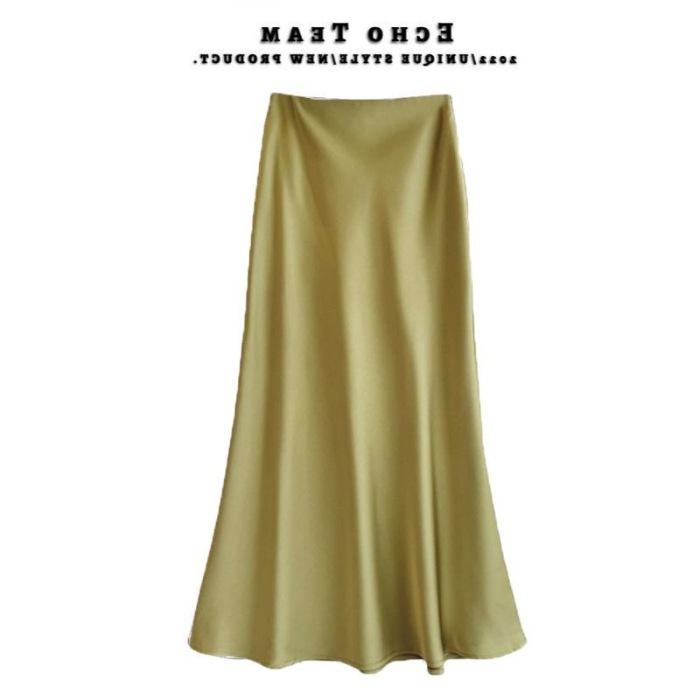 Acetate Satin Long Skirt, High-end Drape Skirt, High-waisted Hip-covering Skirt, Women's Hip Fishtail Long Skirt