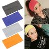 Women Candy Color Wide Yoga Headband Stretch Hairband Elastic Hair Bands Turban