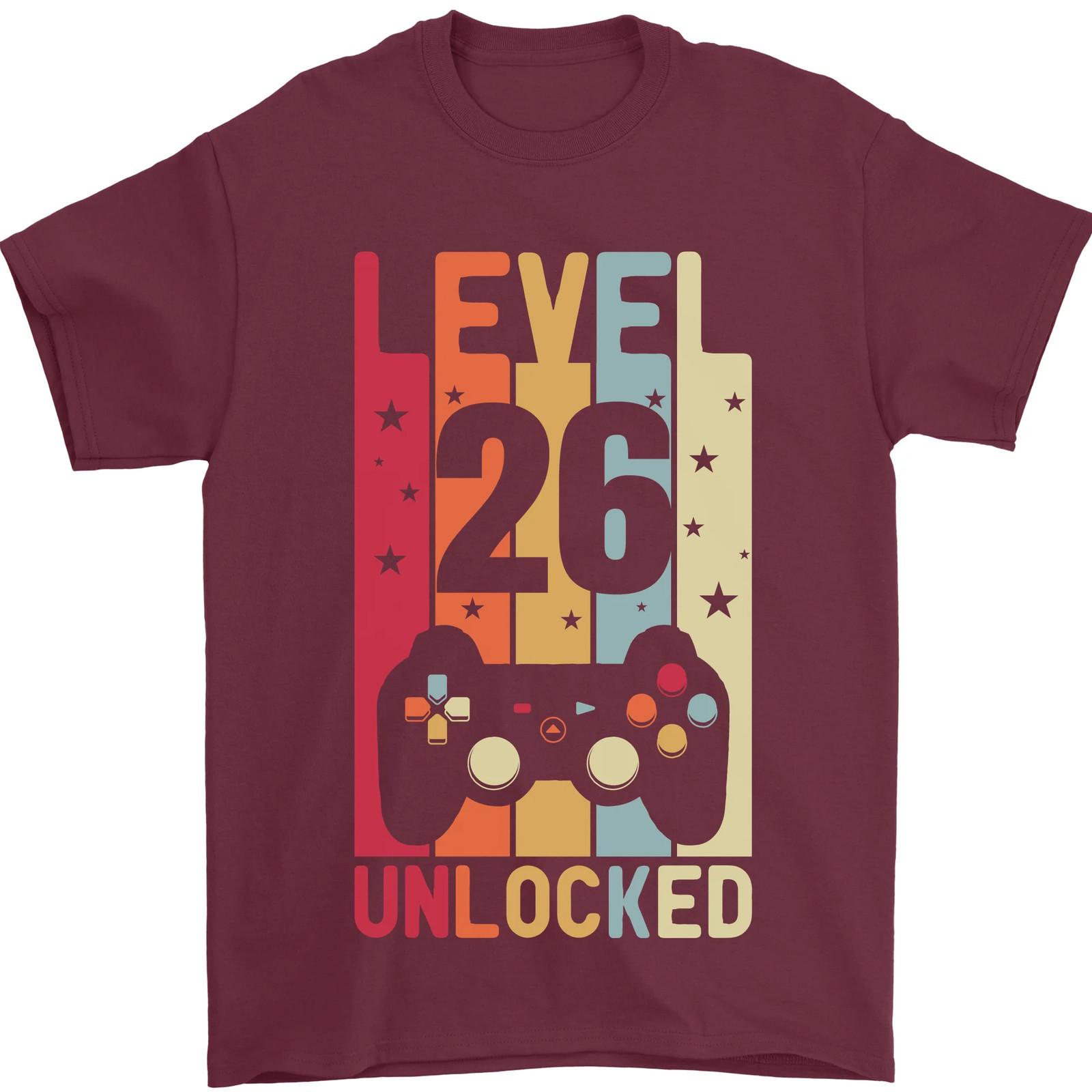 26th Birthday 26 Year Old Level Up Gamming Mens T-Shirt 100% Cotton S
