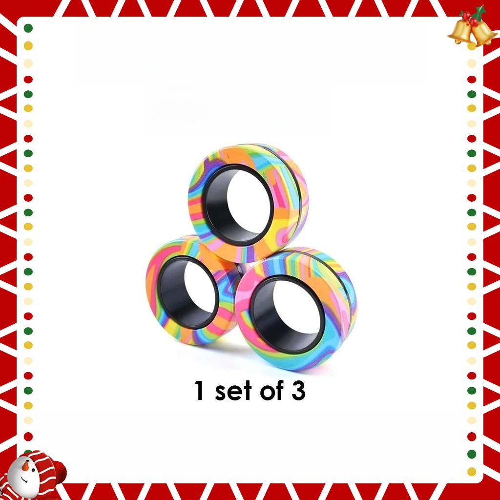 Magnetic Spinner Rings Set of 3, Fidget Pack, Perfect Gift for Adults, Teens and Children