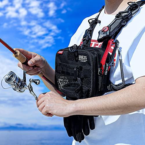 [DRESS] Tactical Chest Bag, Fishing Bag, Backpack, Light Game Fishing, Ajing, Eging, Rod Holder, Pliers Holder, Large Capacity