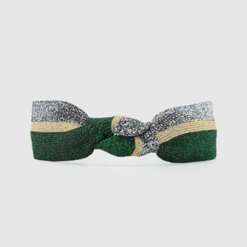 LALA Twinkle Silber Grün Knoten Haarband