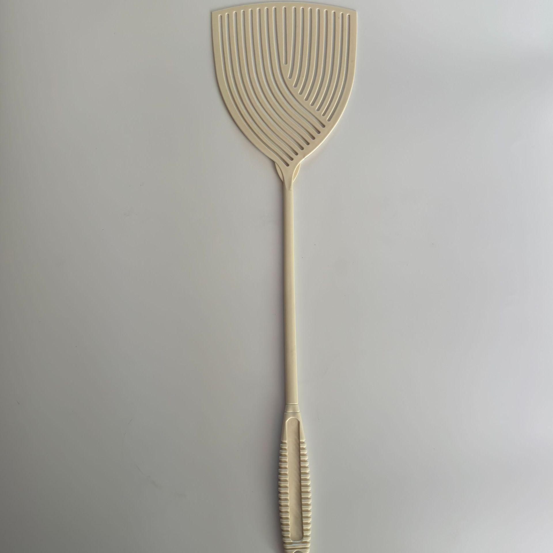 Улучшенная небьющаяся мухобойка с длинной ручкой и утолщенной рукояткой кремовый/белый