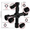 1/4/3/12 Pcs Multi-function Cross Switch Square Key Wrench Zinc Alloy Universal Cross Keys Triangle for Gas Train Bleed Radiator
