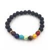 Unisex Rainbow Volcanic Stone Bracelets - European & American Couple Sets